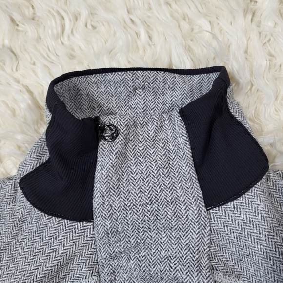 Lululemon Base Runner 1/2 ZipHeathered Herringbone Heathered Black White Size 2 - Picture 7 of 15